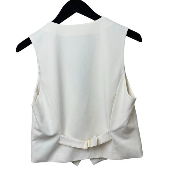 RAG & BONE Priya Ponte Tailored Vest Sleeveless V-Neck Ivory - Picture 5 of 7